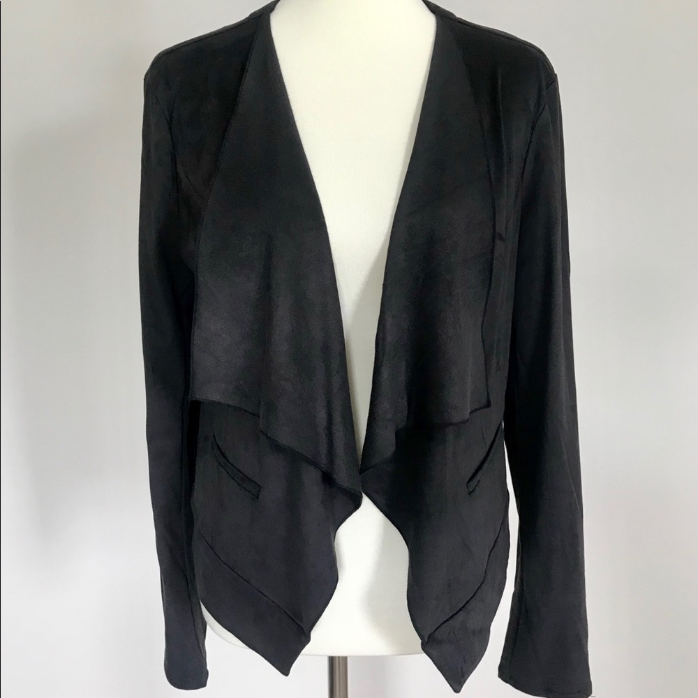 Nine West Jeans Drape Front Faux Suede Jacket